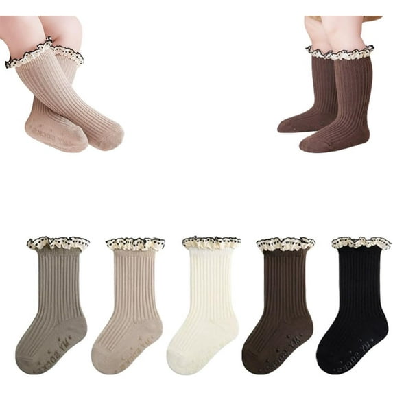 Baby Girls Socks Toddlers Ruffle Socks Girl's Frilly Dress Socks Baby Summer Mesh Socks Solid Crew Socks