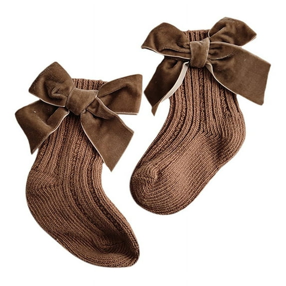 Baby Girls Socks with Bow Infants Toddlers Cotton Ankle Socks Christmas Baby Socks, 1 Pair