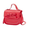 thumbnail image 1 of Baby Girls Soft PU Leather Mini Messenger Bag Lovely Bow-knot Candy Handbags Purse Shoulder Bags for Child Girls, Red, 3-10Y, 1 of 10
