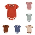 thumbnail image 1 of Baby Girls Soft Ribbed Bodysuit Romper Toddler 0-24 Months Comfortable Breathable Casual Outfit Playsuit Jumpsuit, 1 of 4