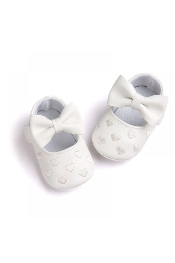 Baby Girls Soft Sole PU Princess Dresses Shoes Mary Jane Flats Shoes with Cute Bow for Newborn Infant Girl