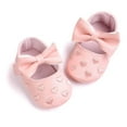 thumbnail image 1 of Baby Girls Soft Soled Bowknot Dress Shoes Flats Newborn Anti-slip Crib Shoes Prewalker 0-23M, 1 of 6