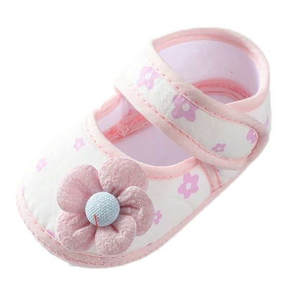 Baby Girls Soft Toddler Shoes Toddler Walkers Shoes Colorful Flowers Princess Shoes Sandals Flat Walkers Shoes Little Kids Summer Shoes Pink 3 Months-6 Months