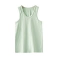 thumbnail image 1 of Baby Girls Soild Ribbed Tank Top Summer Basic Sleeveless Sports Unisex Vest, 1 of 3