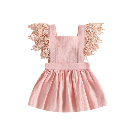 Baby Girls Solid Princess Dress Toddler Fly Sleeve Dress Little Girls Summer Trendy Dress New In 2023 0-4Y