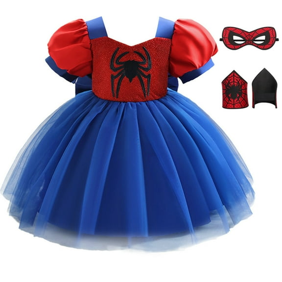 Baby Girls Spider Dress Outfits Fancy Birthday Halloween Party Cosplay Dress Up