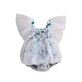 thumbnail image 1 of Baby Girls Spring Fall Romper Cute Dots/Floral Print Mesh Short Sleeve Bubble Romper, 1 of 9