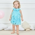 thumbnail image 1 of Baby Girls Spring Summer Solid Flower Ruffle Sleeveless Dress Baby Boy Birthday Dress 3-6 Months, 1 of 3