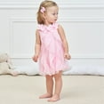 thumbnail image 1 of Baby Girls Spring Summer Solid Flower Ruffle Sleeveless Dress Baby Boy Birthday Dress 3-6 Months, 1 of 3