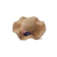 thumbnail image 1 of Baby Girls Straw Sun Visor Hat Children Kids Sun Hat Floral Bowknot Beach Hat Flat Cap, 1 of 5