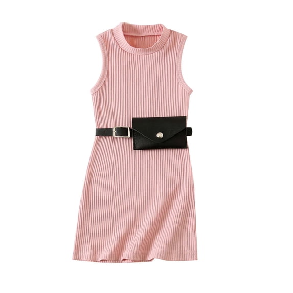Baby Girls Summer Clothes Toddler Baby Cute Sleeveless Solid Color Pack Set Dresses Children Beach Dress