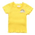 thumbnail image 1 of Baby Girls Summer Cotton Solid Print T-shirt Tops Blouse， Short Sleeve Children Casual Tee Shirts, 1 of 1
