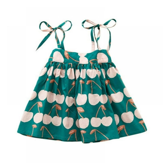 Baby Girls Summer Dress Children Cotton Summer Print Strap Dress Kids Dresses,1-6T