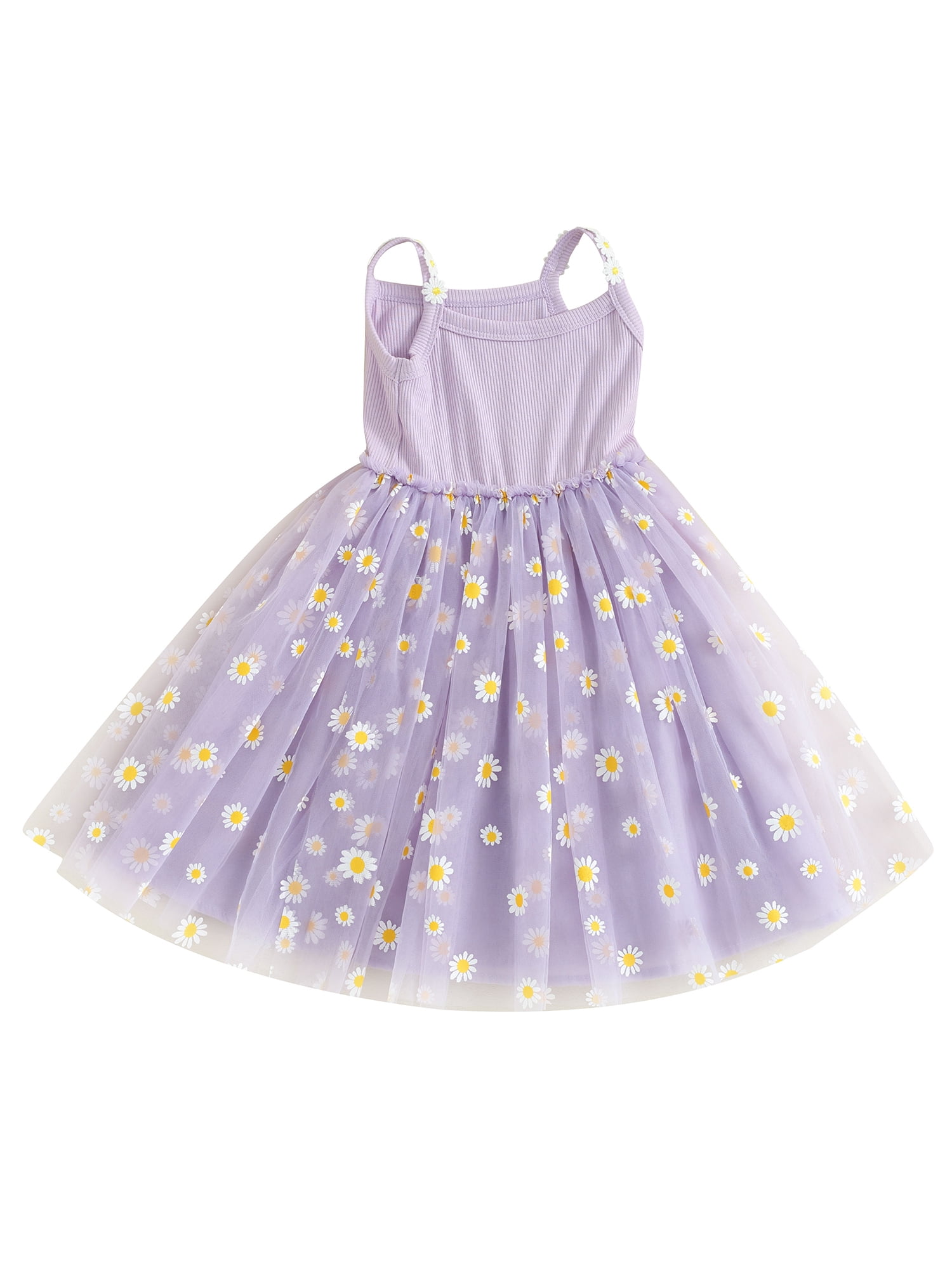 Baby Girls Summer Dress Daisy Print Mesh ALine Princess Dress