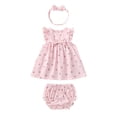 thumbnail image 1 of Baby Girls Summer Sundress Outfits Clothes Set Toddler Kid Newborn Baby Girl Fruit Print Sleeveless Dresses+ Ruffled Shorts New Pinky-a 80, 1 of 9