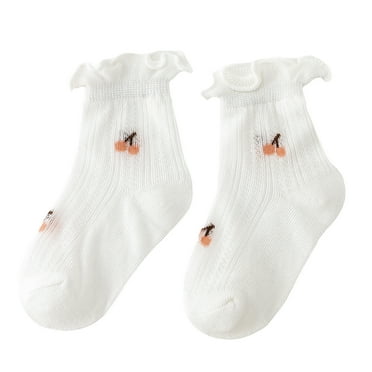 Baby Girls Summer Thin Mesh Socks, Toddler Girls Ruffle Ankle Socks Soft Breathable Cotton Short Socks for Infant Newborn