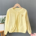 thumbnail image 1 of Baby Girls Sweater Coat Toddler Kid Clothes Knitted Colorful Solid Sweater Cardigan Coat Tops Kawaii Clothes Little Girls Boys Aran Cardigan Toddler Cable Knitted Crew Neck Button Yellow 11-12 Years, 1 of 3