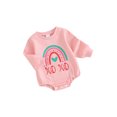 Baby Girls Sweatshirt Romper Valentine's Day Long Sleeve Jumpsuits