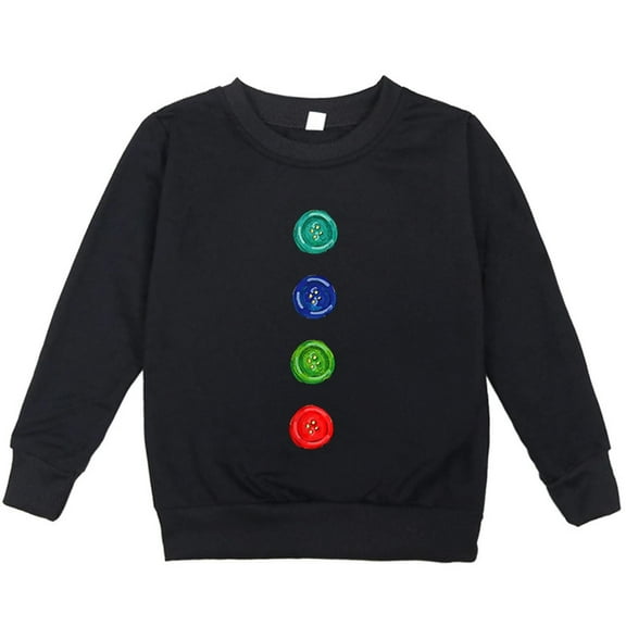 Baby Girls Sweatshirt Winter Long Sleeve Pullover Tops for Child Warm Cotton Cute Graphic Round Neck Tops (Black 4 Years)