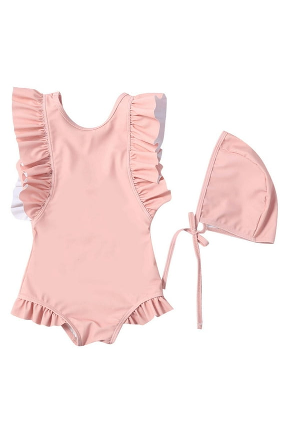 Baby Girls Swimsuits 2 Piece Bikini Set Ruffles Bathing Suit Girls Cute Summer Bathing Suits Little Girls Swimsuits 6-12 Months