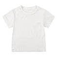 thumbnail image 1 of Baby Girls T-Shirts Summer Short Sleeve Solid Color T Shirt Tops With Pockets Clothes Crew Neck Graphic Tee For 18-24 Months, 1 of 4