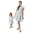thumbnail image 1 of Baby Girls Teal Stripe Gauze Dress, 1 of 9