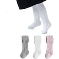 thumbnail image 1 of Baby Girls Tights Cable Knit Leggings Stockings Cotton Pantyhose for Newborn Infants Toddlers 3/6 Pack, 1 of 1