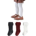 thumbnail image 1 of Baby Girls Tights Cable Knit Leggings Stockings Cotton Pantyhose for Newborn Infants Toddlers 3/6 Pack, 1 of 1