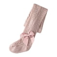 thumbnail image 1 of Baby Girls Tights Cable Knit Seamless Leggings with Bow Toddler Girl Cotton Warm Pantyhose, 1 of 6