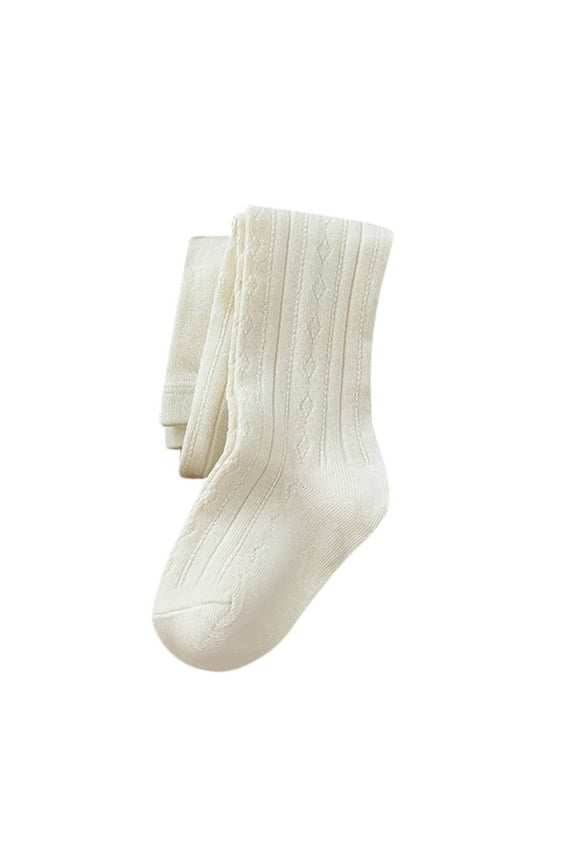 Baby Girls Tights Cotton Cable Knit Footed Pantyhose Baby Stockings Toddler Leggings 0 Months-6 Months