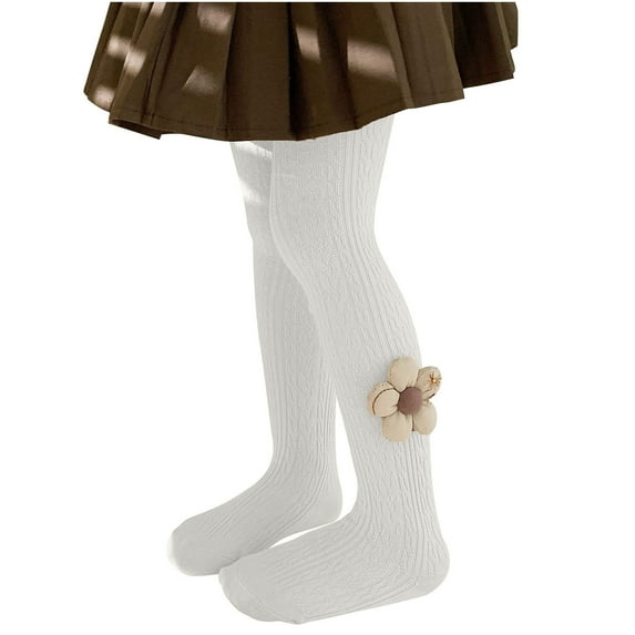 Baby Girls Tights Seamless Thick Cotton Cable Knit Leggings Stockings Toddler Pantyhose, 2-12 Years
