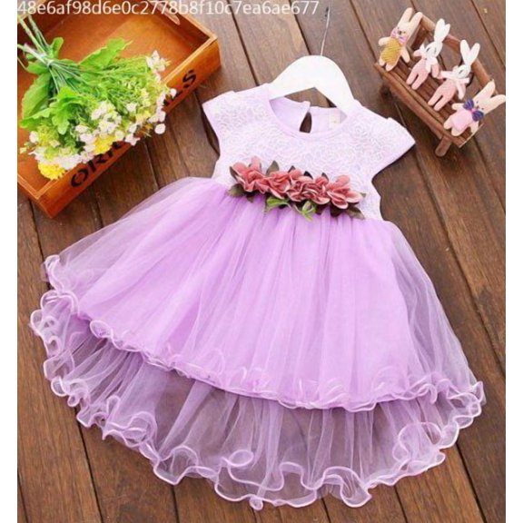 Baby Girls Toddler Flower Dress Sleeveless Infant Wedding Bridesmaid Birthday Party Pageant Tutu Tulle Princess Dresses for 0-2 Years