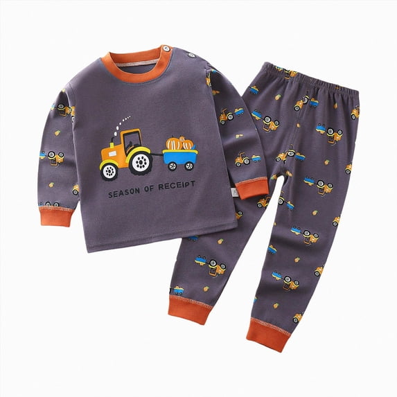 Baby Girls And Toddler Long Sleeve Top and Pants Snug Fit Cotton Pajama Set 6-12 Months 12-24 Months 2t 3t 4t 5t 6t 7t 8t 9t Children(Dark Blue,6-12 Months)