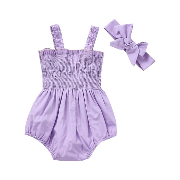 Baby Girls Toddler Romper Spaghetti Strap Bodysuit Romper Sleeveless Floral Printed Romper Multicolor Bodysuit Clothes Bow Headwear Lovely Clothing