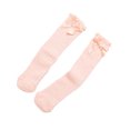 thumbnail image 1 of Baby Girls Toddlers Cotton Knee High Socks Tube Ruffled Stockings Kids Girls Lace Bowknot Knee High Knee Long Soft Cotton Socks Stockings 32cm, 1 of 8