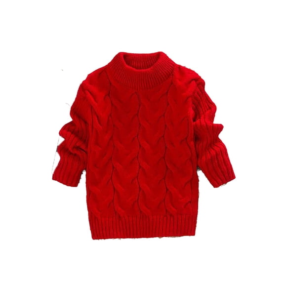 Baby Girls Turtleneck Sweaters High Collar Solid Color Long Sleeve Pullover Top Cute Tops Warm Winter Outfits for Toddler and Kids 12-18 Months