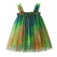 thumbnail image 1 of Baby Girls Tutu Dress Summer Strap Sleeveless Star Sequins Party Dresses Clothes Ruched Girls Dance Party Dresses,Green,18-24 Months, 1 of 6