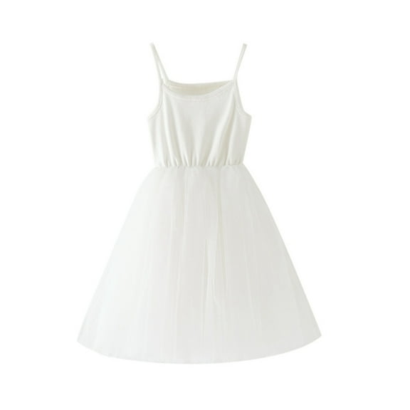 Baby Girls Tutu Dress Toddler Cotton Tutu Dress Tulle Dress Girl Strap Sleeveless Princess Dress Fashionable Comfortable Girls Dress