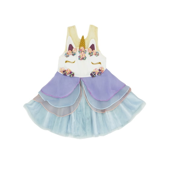 Baby Girls Unicorn Princess Tutu Dress (Blue, 110/1-2 Years)