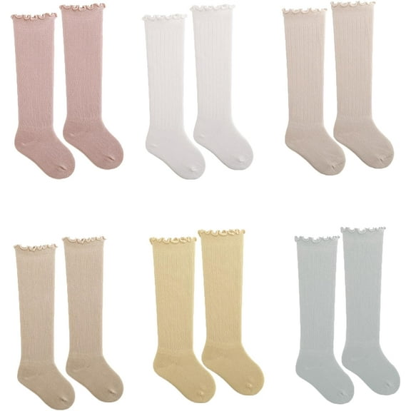 Baby Girls Uniform Knee High Stockings Socks Girls Newborn Infants Long Socks Toddlers Ruffled Socks