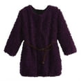 thumbnail image 1 of Baby Girls Violet Braided Belt Retro Shag Jacket 24M, 1 of 2