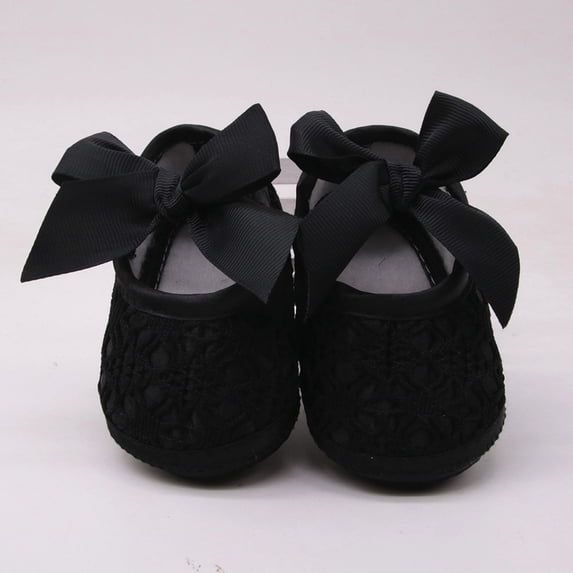 Baby Girls Walk Shoes Bowknot Lace Soft Sole Shoes First Walking Shoes Size 0-6 Months