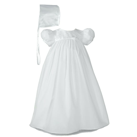Baby Girls White Embroider Taffeta Christening Dress (Baby)