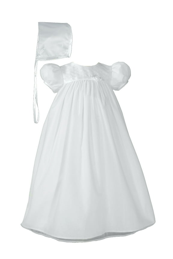 Baby Girls White Embroider Taffeta Christening Dress