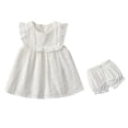 thumbnail image 1 of Baby Girls White Eyelet Lace Summer Spring Outfit Tank Top and Shorts Set 24M, 1 of 4