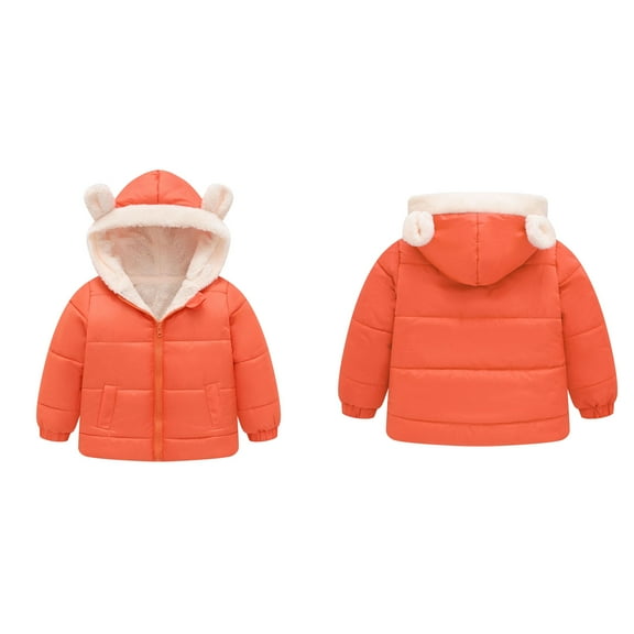 Baby Girls Winter Coat,Baby Boys Puffer Coat Cute Bear Ear Hooded Jackets with Pockets Zipper Windproof Jacket Outwear for Baby Toddler Fall Outfits for Girls Warm Thick Clothes