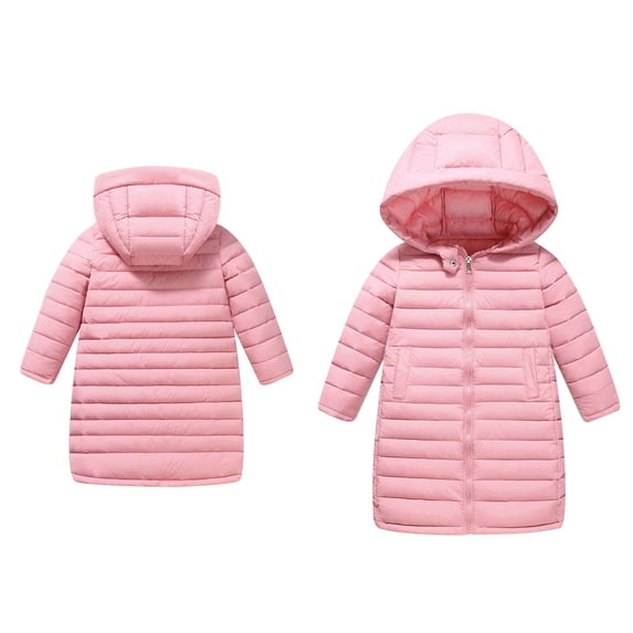Baby Girls Winter Coat,Baby Boys Puffer Coat Mid-length Hooded Jacket Lightweight Puffer Jacket For Kids Baby Baby Girl Jacket Little Boys Girls Clothes