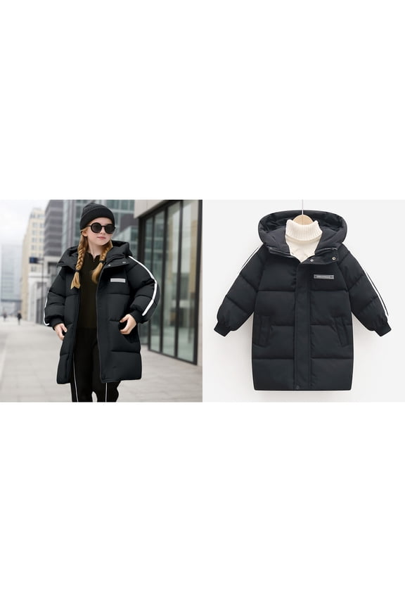 Baby Girls Winter Coat,Baby Boys Puffer Coat Mid-length Hooded Jacket Long Sleeve Light Winter Coats For Baby Boys Baby Jacket Winter Baby Girl Clothes