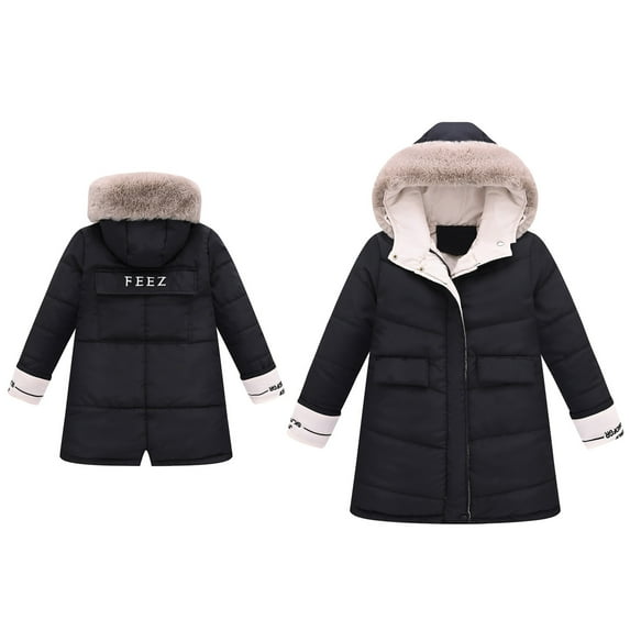 Baby Girls Winter Coat,Baby Boys Puffer Coat Mid-length Hooded Jacket Zipper Up Down Coats For Baby Girls Winter Warm Outerwear Baby Winter Clothes
