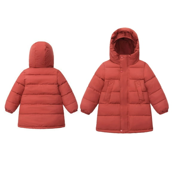 Baby Girls Winter Coat,Baby Boys Puffer Coat Mid-length Hooded Jacket Zipper Windproof Jacket Outwear For Kids Baby Baby Winter Jacket